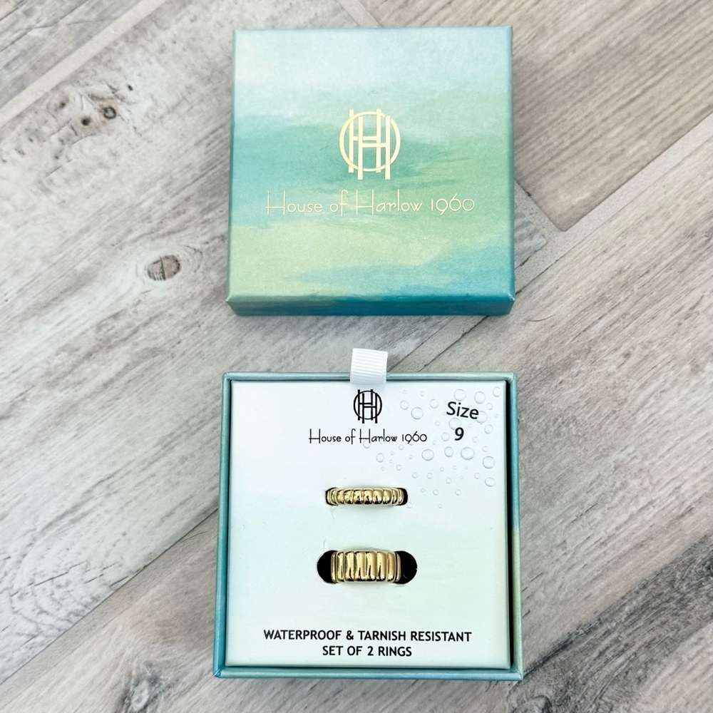 House of Harlow Set of 2 Gold Rings